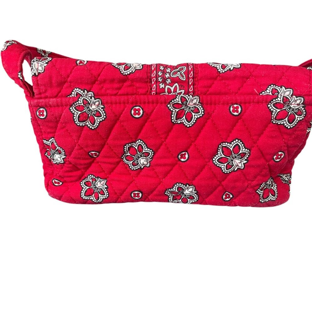Vera Bradley Red Floral Quilted Shoulder Bag Crossbody Paisley Cotton Purse - Picture 4 of 9